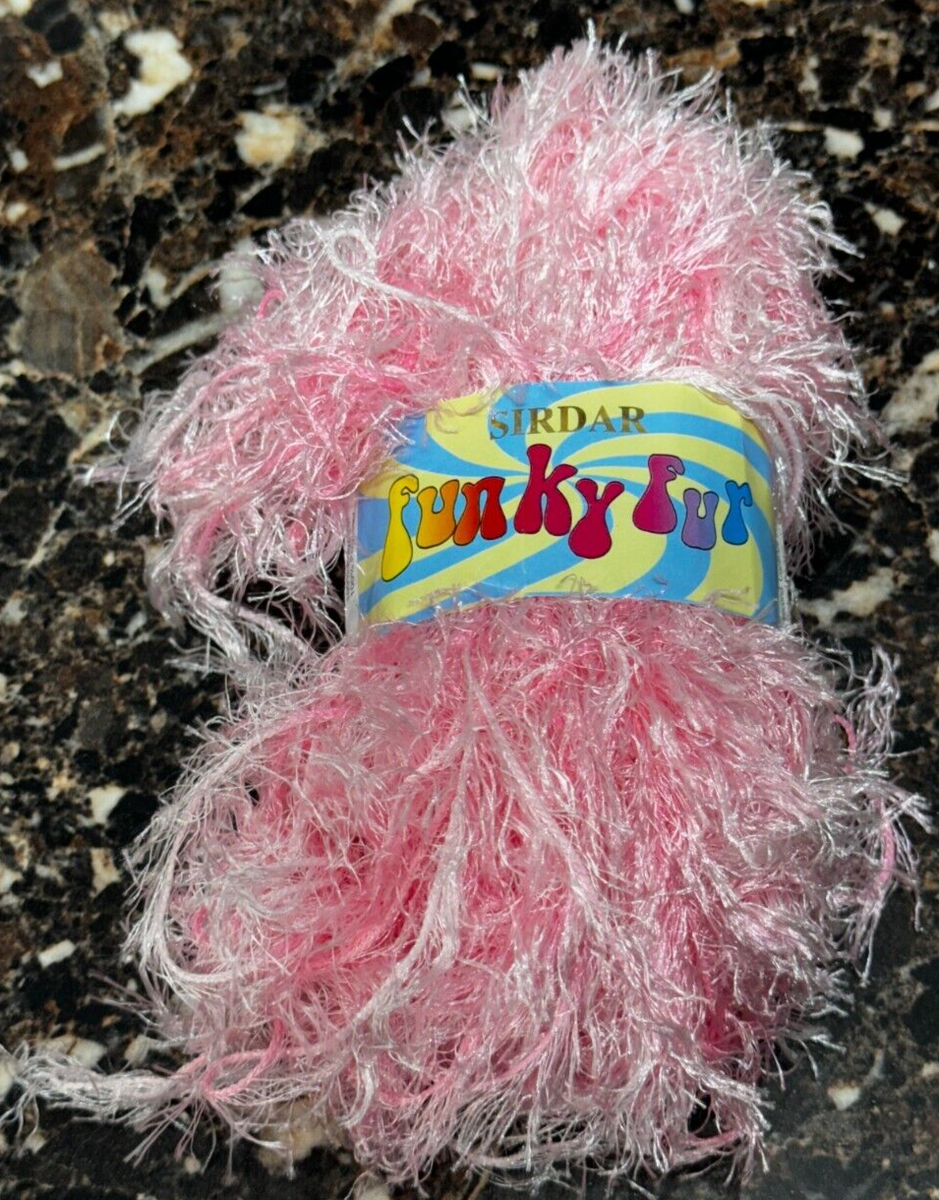 Sirdar Funky Fur Magic Yarn Shade #0533 Pink White