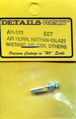 Details West 343 x HO Air Horn Nathan K5LA23 w/Stand for NS, CSX, etc.