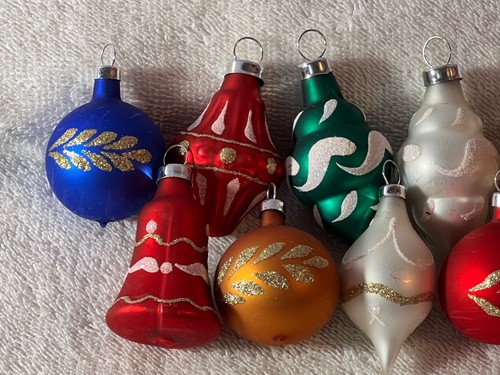 Christmas ornaments set of 10 glass miniature various shapes PO8995 - Picture 2 of 5