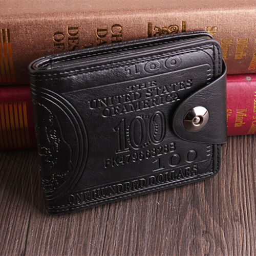 Men's US 100 Dollar Leather Wallet Bill Money Billfold Card Holder Purse Handbag - Picture 13 of 14