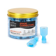 160PCS 16-14 AWG Male Nylon Spade Connector Blue Electrical Quick Disconnect Wir