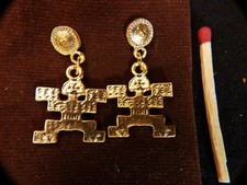 1 para kolczyków nr 44 pozłacany motyw astrologiczny muzeum złota Bogota 10-12 m