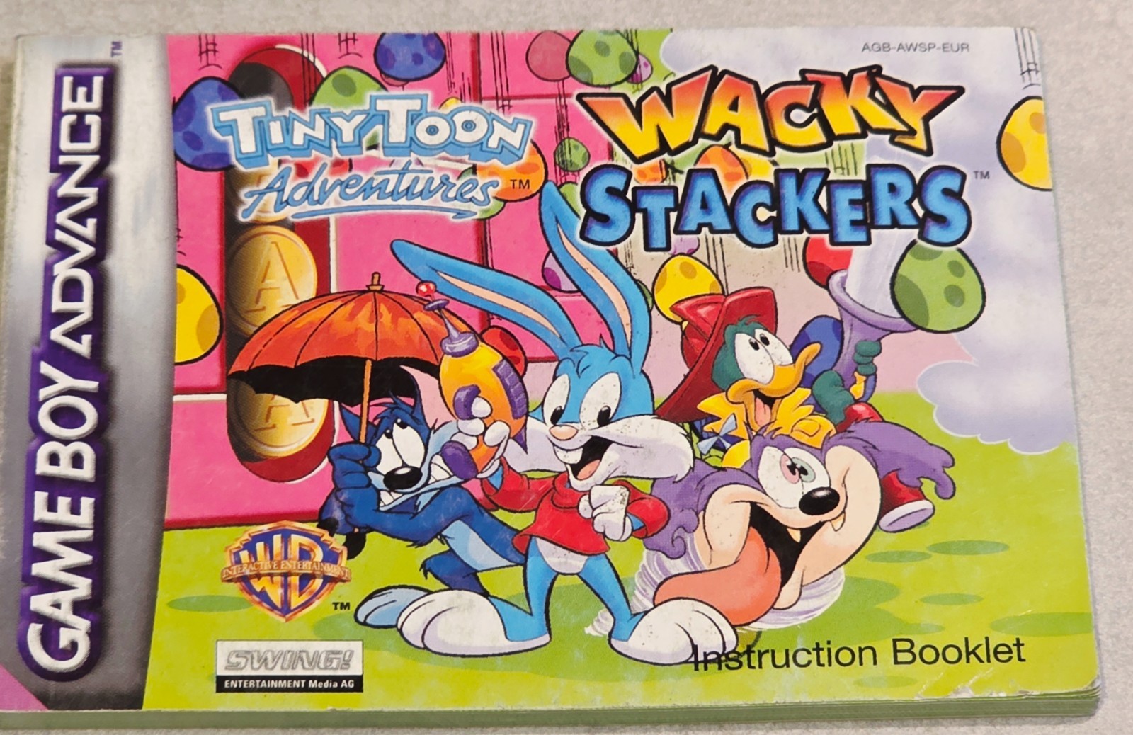 NOTICE SEUL MANUAL ONLY TINY TOON ADVENTURES WACKY STACKERS GAME BOY ADVANCE GBA