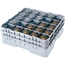 CAMBRO 20 COMP. GLASS RACK, FULL SIZE, 5.25" H MAX. SOFT GRAY 20S434-151