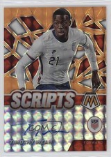 2021 Panini Mosaic FIFA Road to World Cup Scripts 21/50 Timothy Weah Auto 0y42