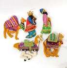 Vintage Lee Wards Felt Sequin Wise Men with Camels Horse Ornament Set Nativity — photo 1