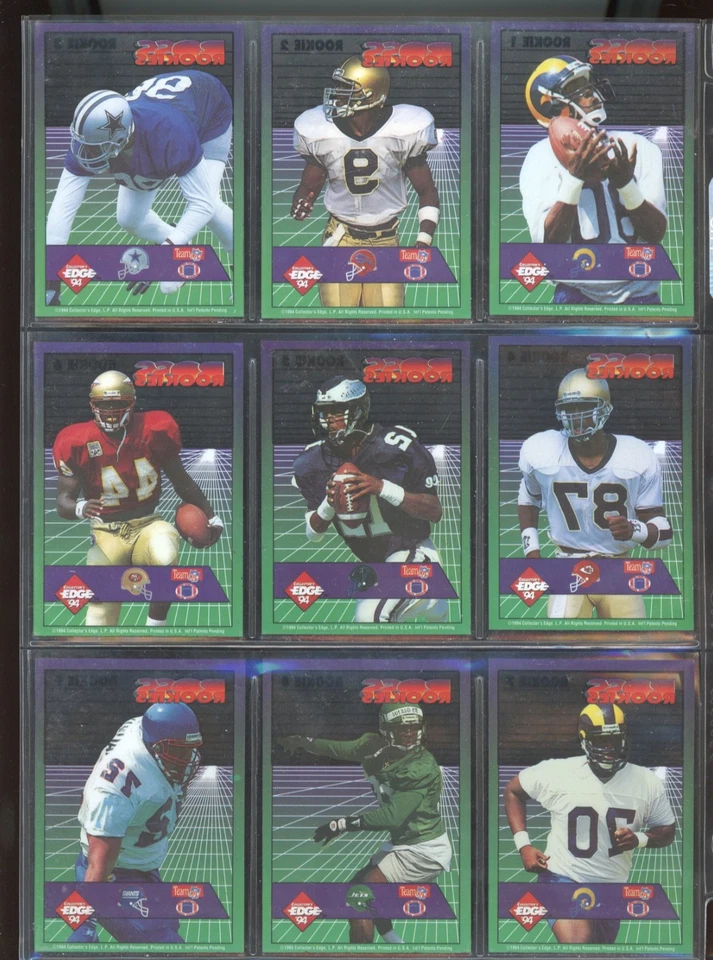 1994 Collector's Edge Football, Boss Rookies 1 to 19 Clear Acetate, U-PICK, BB2 - Image 2 of 2