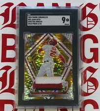 2020 Panini Chronicles Juan Soto Spectra GU 3 Color Patch Gold Prizm #/10 SGC 9