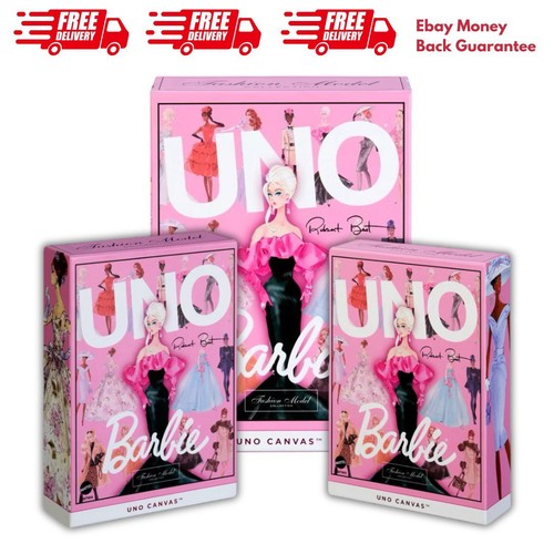 Barbie Fashion Model Collection UNO Canvas Deck Card By Mattel Creations New Ori - Picture 1 of 8