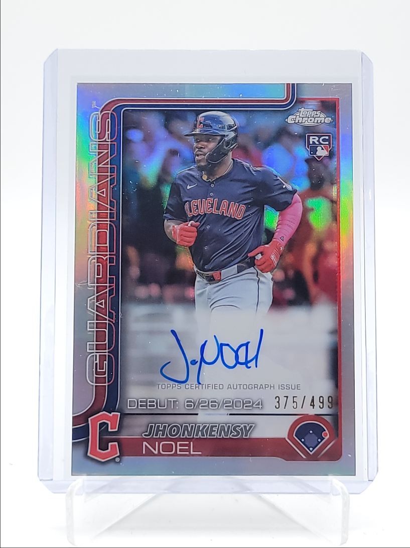 JHONKENSY NOEL 2025 TOPPS CHROME ROOKIE DEBUT REFRACTOR RC AUTO /499 Q5547