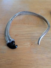 Tiffany & Co. Elsa Peretti Black Nephrite Jade Claw Sterling Silver Necklace