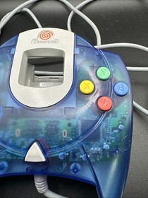 Clean Sega Dreamcast Clear Blue HKT-7700 Controller Working