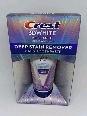 Crest 3D White Brilliance Deep Stain Remover Daily Toothpaste 2.1 oz Exp 6/27