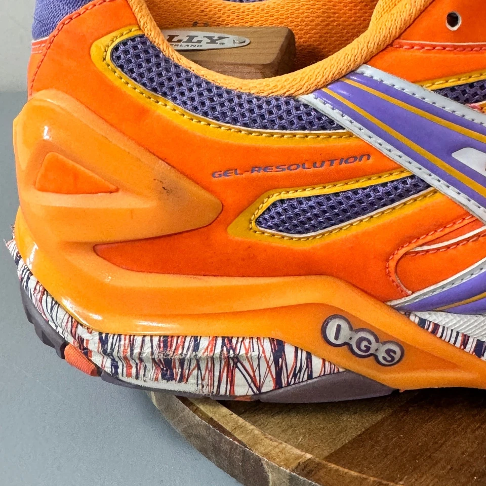 Asics Gel-Resolution Orange Purple Tennis Shoes Mens US 12 E350Y - Image 2 of 4