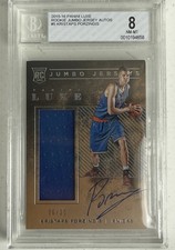 2015-16 RPA Porzingis Jumbo Jersey RC Patch Auto Autograph 26/35 BGS 8 Auto 10