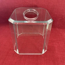 Lucite Plastic Acrylic Tissue Box Holder  Square Cube  EUC