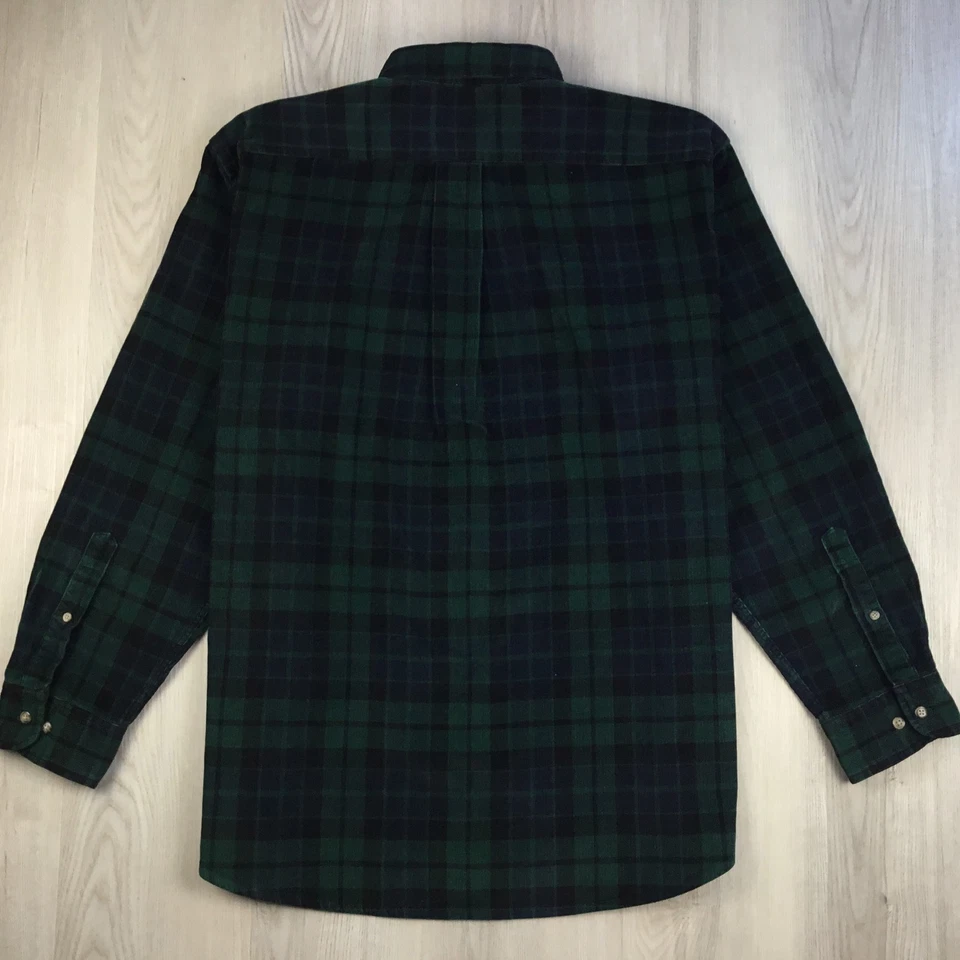 Lands End Mens Shirt XL Black Watch Plaid Corduroy Vintage 90s Long Sleeve Retro - Image 4 of 4