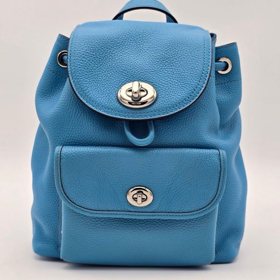 COACH Mini Backpack Turnlock Drawstring Leather B… - image 22
