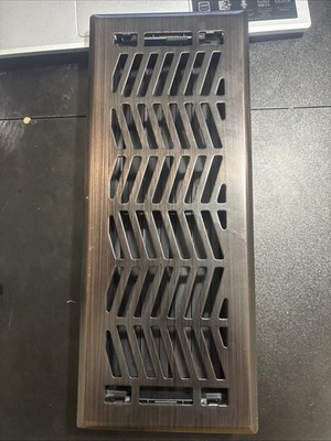 allen + roth 4 x 10 Maximum Airflow Steel Antique Brass Clifton Floor Register