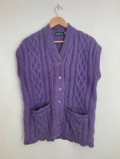 Vintage dicke ärmellose Strickjacke (Größe...