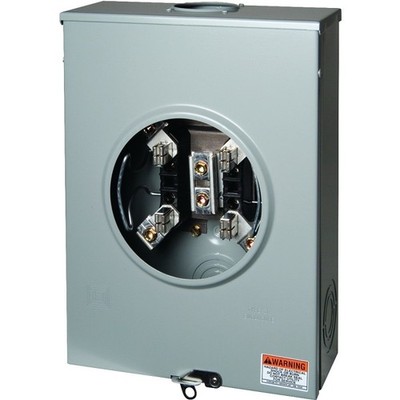Square D UTRS213B Meter Socket, 1-Phase, 200 A, 600 V, 4-Jaw, Overhead, NEMA 3R