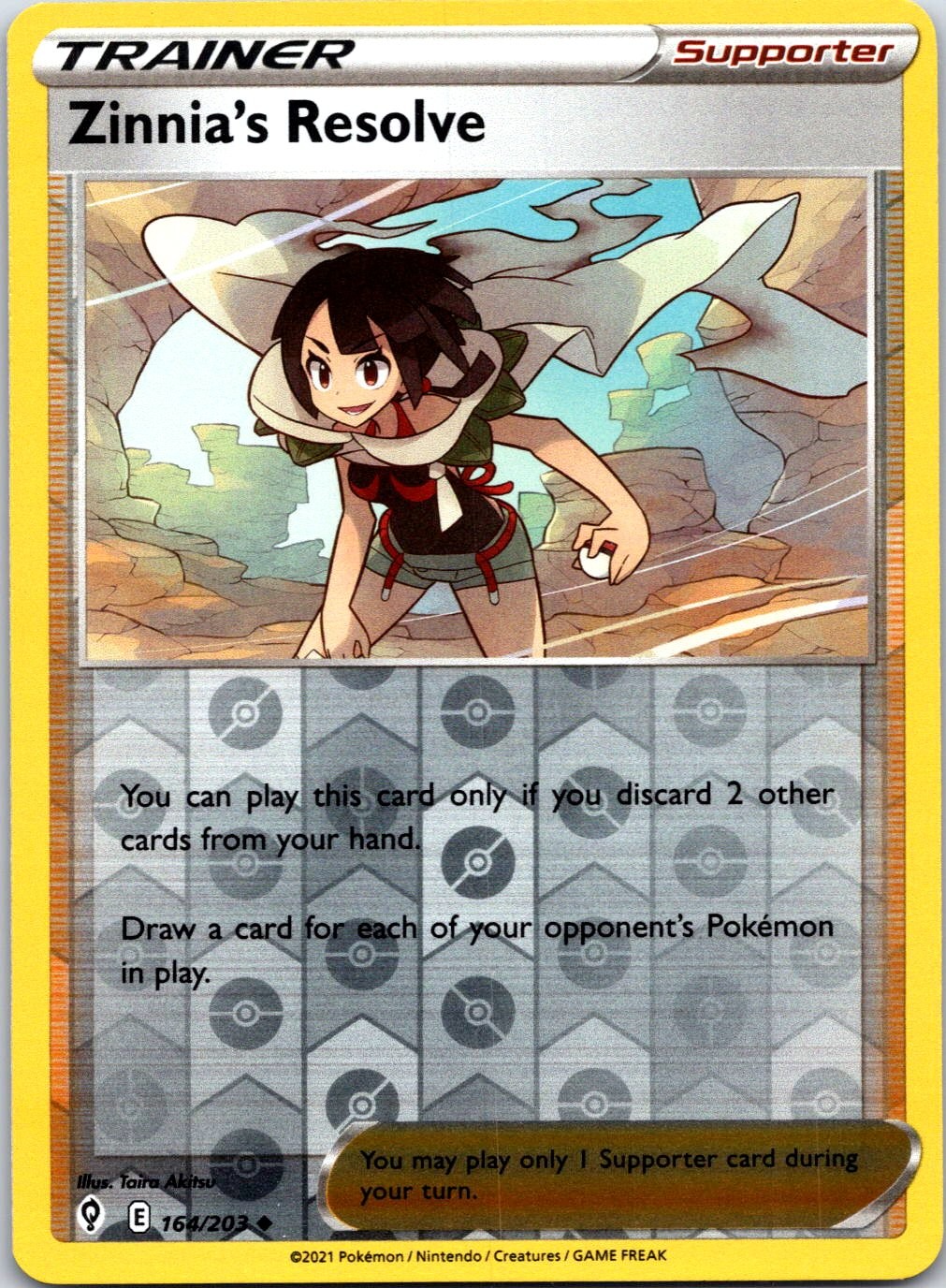 Zinnia's Resolve 164/203 SWSH07: Evolving Skies Uncommon NM
