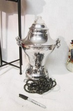 VTG FANCY URN COFFEE PERCULATOR MAKER W/TRAY, CREAMER, SUGAR & PETIT FOUR FORK