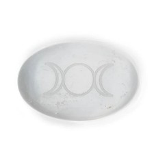 Selenit Stein mit Göttin Symbol -- 5.5x4x1.5cm