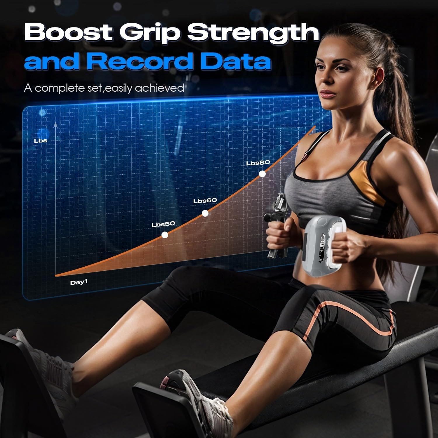 Electronic Grip Strength Tester With Adjustable Hand Gripper, Hand Dynamometer o