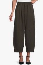 Bryn Walker Olivier Bamboo French Terry Elastic Waist Lantern Pants, Kelp,Size M