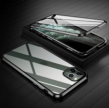 Full Cover 360 Magnetic Privacy Case Double Glass Anti-Spy Tempered Apple UK