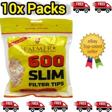 10x Palmer Filter Tips Slim Zigarettenspitzen 6mm Größe Tabak Rauchen UK