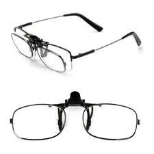 Flip Up Magnifying Glasses Clip On Reading 2x 2.5x 3x Metal Full Frame