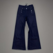 Vintage Navy Flap Front Sailor Wool Pants Tie Back Men  s 30w Vietnam War Era 70s