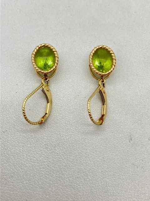 2Ct Oval Cut Lab Created Lever Back Dangle Earrings In 14K Yellow Gold Plated - Image 4 of 4