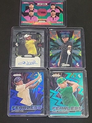   Lot Of (5) 2024 Panini Prizm Golf Cards. Includes (1) Auto, (3)#'erd  