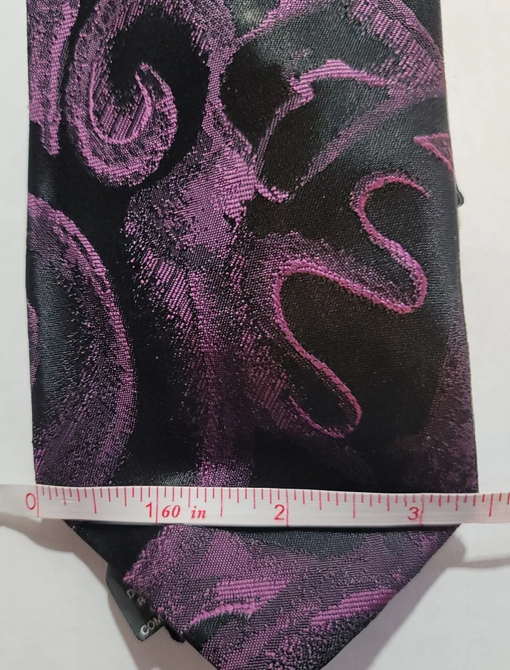 Corbata abstracta para hombre Envoy edición limitada 100 % poliéster púrpura/negro Foto 2 de 4