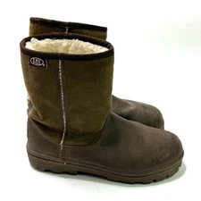 Emu Ridge Brown Boots Mens Size 7 Australian Suede Wool Lining Mid Calf