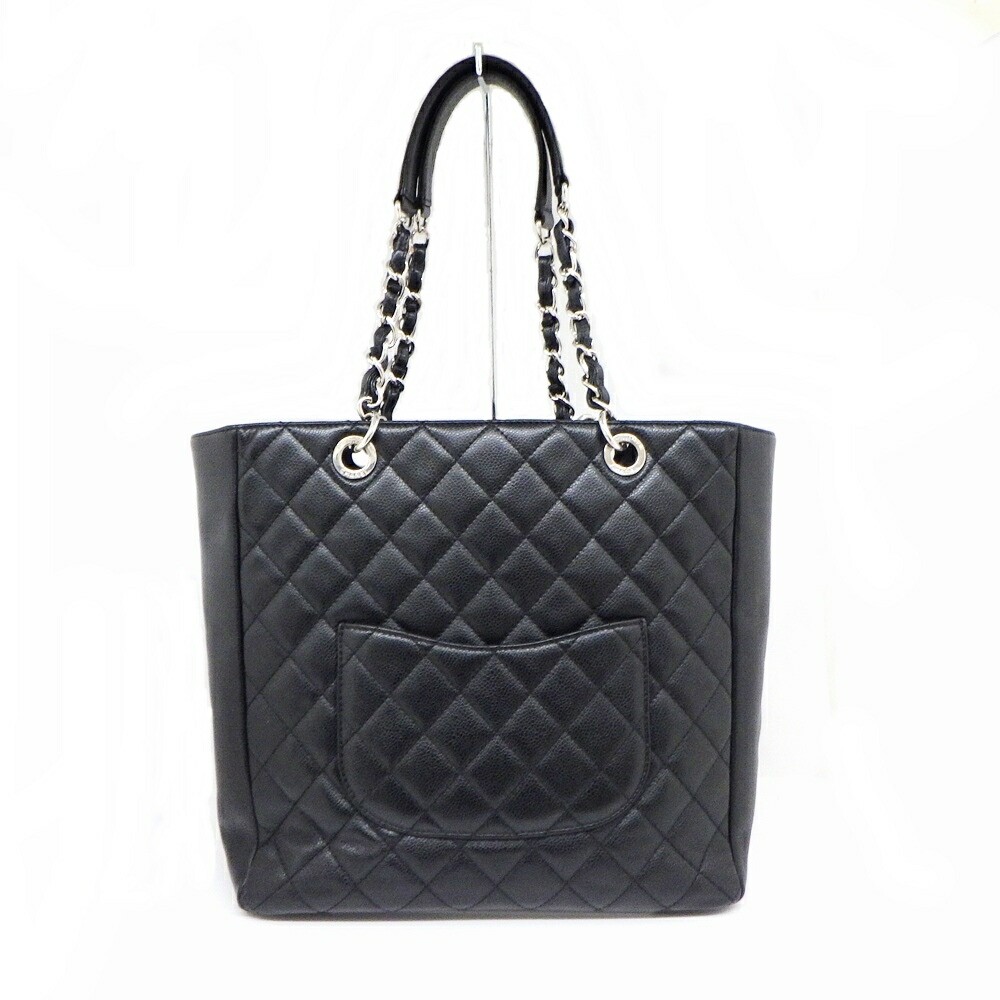 Chanel Caviar Matelasse Chain Tote Bag Black A25-1058-Dh