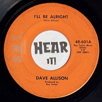 Hot OH Country Bopper 45 DAVE ALLISON I'll Be Alright / Face of A RMT hear