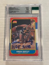 1986-87 FLEER JERSEY FUSION ADRIAN DANTLEY PATCH AUTO BECKETT 10 HOF 2008 G4
