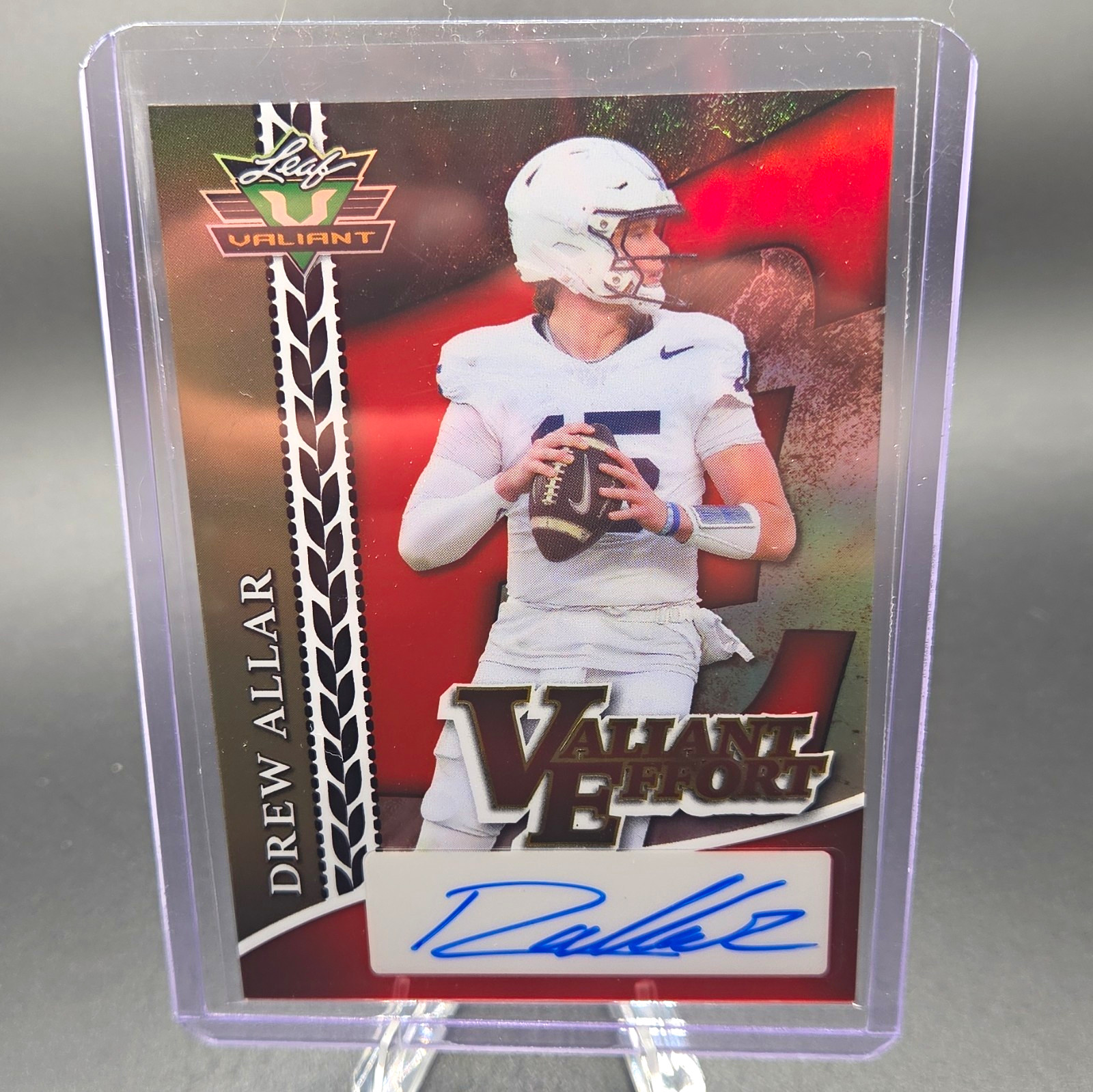 Leaf 2024 Eclectic Drew Allar RC Auto Red Prismatic 5/9 #VE-DA1