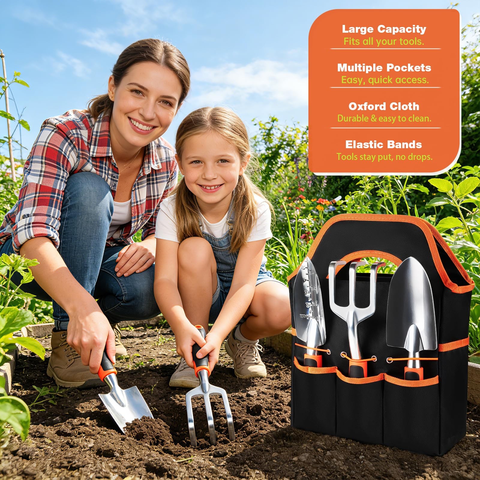 9 Piece Garden Tools Set Heavy Duty Stainless Steel Kit with Non Slip Ergonomic alternate view 5