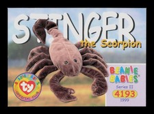 Stinger the Scorpion 229 4193 Series 2 Ty Beanie Babies Trading Card TC CC