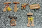 Fun Lot 6x Leather Brooch / Pin 1940's Dog House Hawaiian No Hunting