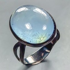 Jewellery 27 ct Natural Aquamarine Ring 925 Sterling Silver Size 8.5 /R446734