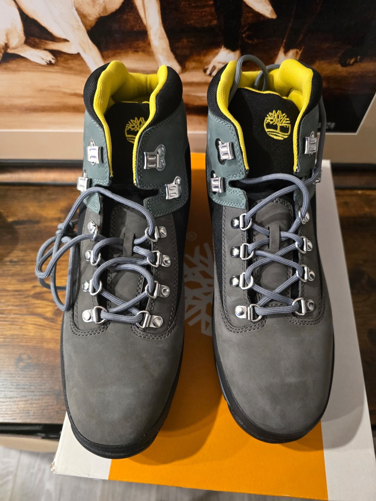 TIMBERLAND EURO HIKER MID [TB0A2A38033] MENS Size 10 US Grey / Black / Yellow image 4