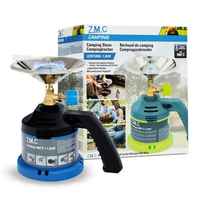 ZMC Tragbare Gaskocher 1-flammig Campingkocher mit Griff Kartuschenkocher 1,2KW
