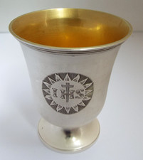 LOVELY ANTIQUE GEORGIAN 1833 SOLID STERLING SILVER HOLY COMMUNION CHALICE GOBLET