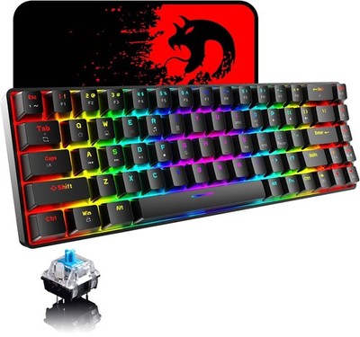 65% Wired Gaming Mechanical Keyboard and Combo, Mini 68 Keys, RGB Backlight, ...